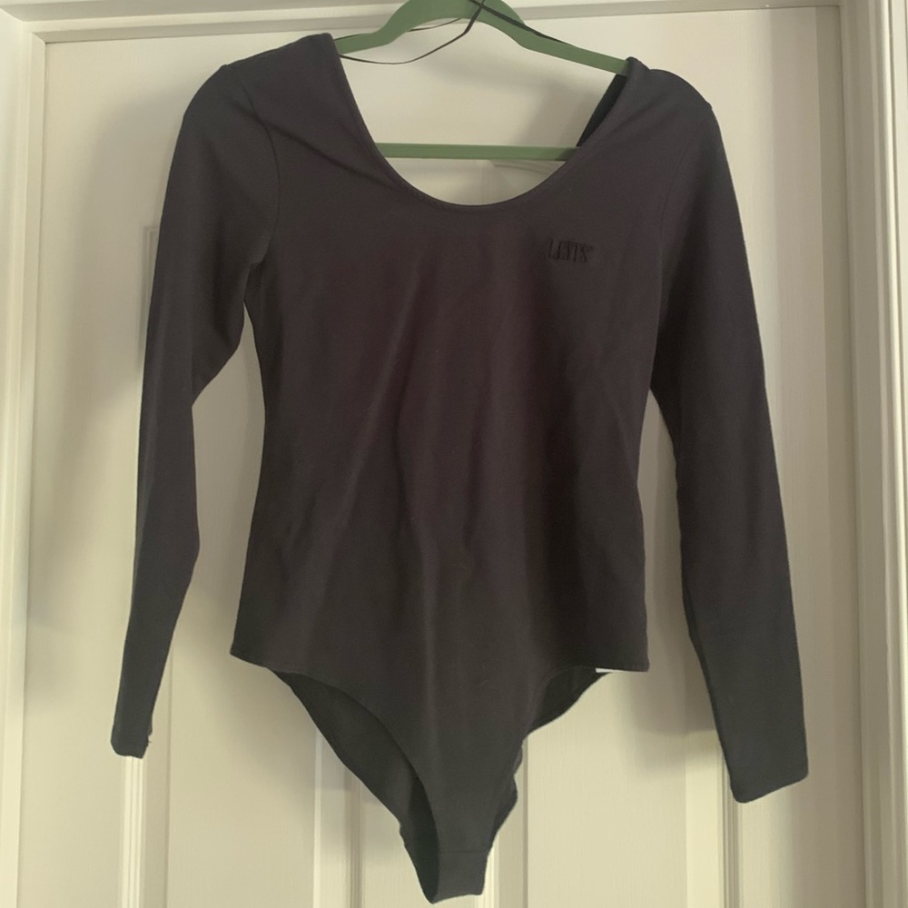 levi’s black logo embroidered bodysuit - size small NWT
